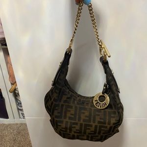 Fendi handbag with gold chain